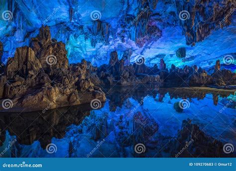 Color Illumination Of Underground Caves Stock Image Image Of Light