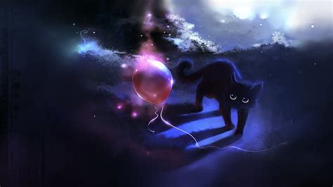 Black Cat Illustration Cat Figure Ball Apofiss A Balloon Hd