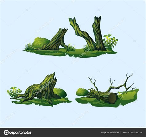 Broken Trees Stumps Stock Vector Image By ©november17 142878799