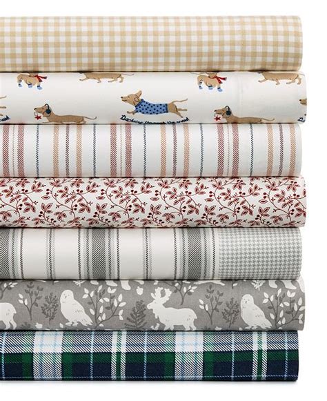 Martha Stewart Collection Printed Cotton Flannel Sheet Sets Created