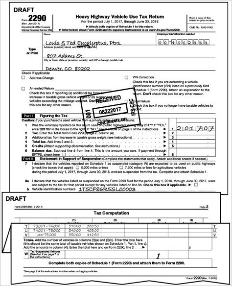 Irs Form 2290 For 2018 Form Resume Examples
