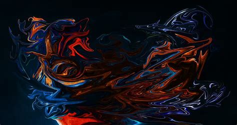 Hd Wallpaper Abstract Fluid Liquid Dark Black Background Colorful