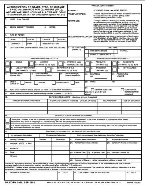 Da Form 5960 Launch From Legal Forms