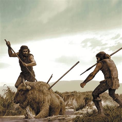 Prehistoric Humans Hunting Artwork Photograph By Science Photo Library