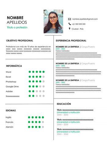Plantillas de curriculum gratis diseñadas para destacar tu curriculum por encima de cualquier otro candidato. Modelo de Curriculum Vitae Perú en Word - Descargar CV Gratis