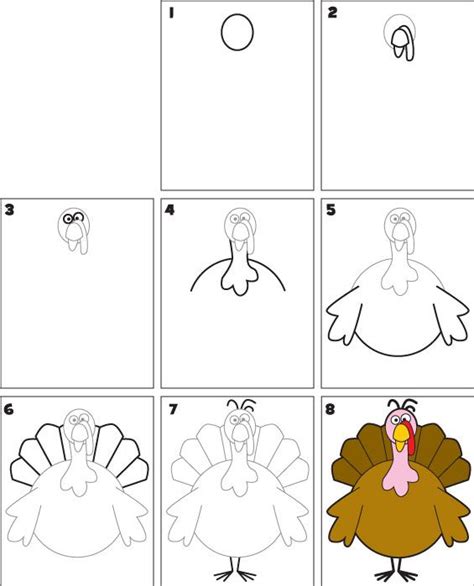 How To Draw A Turkey Drawing Tutorials For Kids Thanksgiving Art