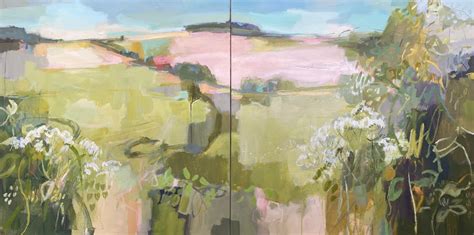 kate rhodes humming hedgerows diptych hungerford gallery cricket fine art