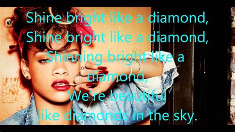 Rihanna Shine Bright Like A Diamond Lyrics Youtube