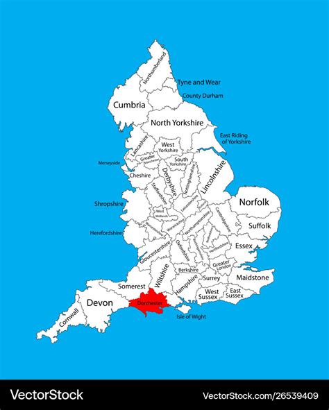 Map Dorset In South West England United Kingdom Vector Image