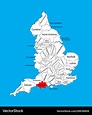 Map dorset in south west england united kingdom Vector Image