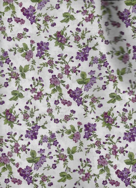 Purple Floral Fabric Floral Cotton Fabric Purple Fabric Etsy In 2020