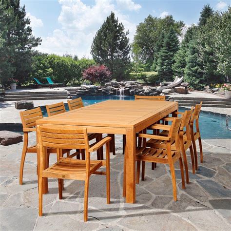 2023 Latest 9 Piece Teak Outdoor Square Dining Sets