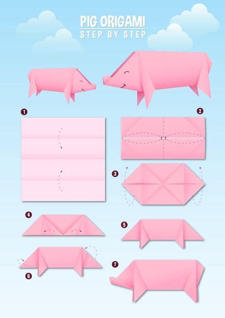 Step By Step Instructions To Make Origami Pigs