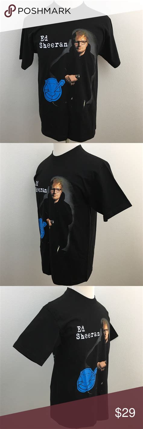 🆕🎁 Ed Sheeran 2017 2019 Tour T Shirt Ed Sheeran Black T Shirt 2017