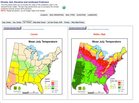 1 Comparative Temperature Maps From Usfs Climate Change Atlas Notice