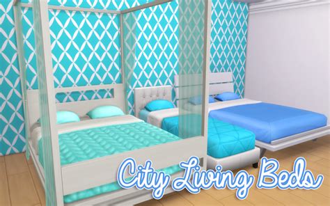 My Sims 4 Blog City Living Bed Recolors By Noodlescc