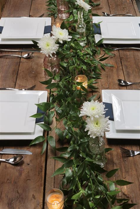 How To Create A Fresh Greenery Table Runner Wedding Centerpieces Diy