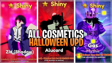 All Halloween Cosmetics Showcase And Ratings In Anime Adventures