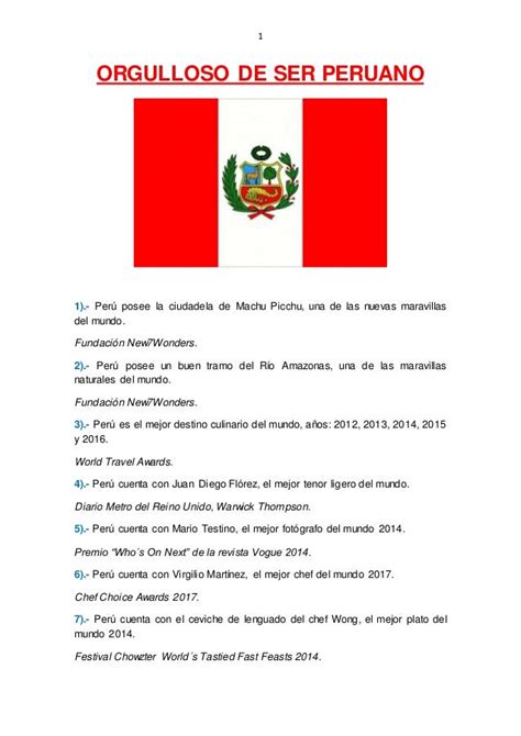 Orgulloso De Ser Peruano