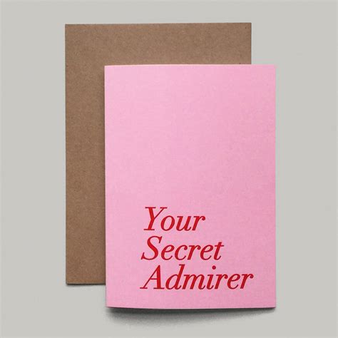 Secret Admirer Valentines Love Card By I Am A