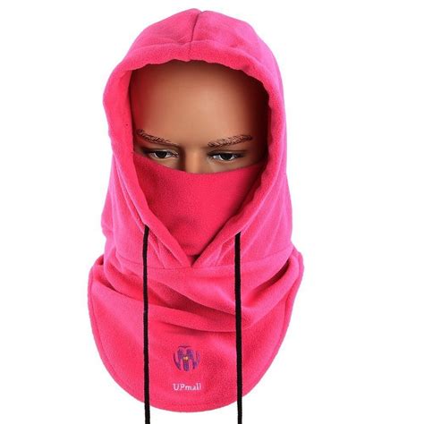 Balaclava Fleece Hood Sport Mask Hat Pink Cover Windproof Warm Face Head Winter Upmall