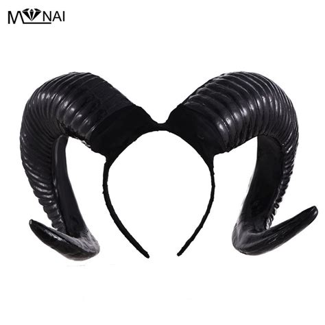 Restyle Big Ram Horns Gothic Headband Steampunk Sheep Horn Hair Band