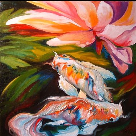 Art Koi Lily Abstract From Exhibit Entries By Artist Marcia Baldwin