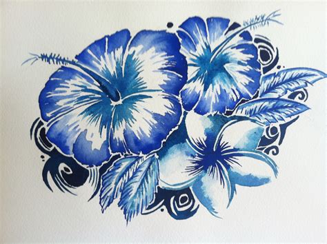Santa Barbara Fine Art Watercolor Paintings Hawaiian Hibiscus