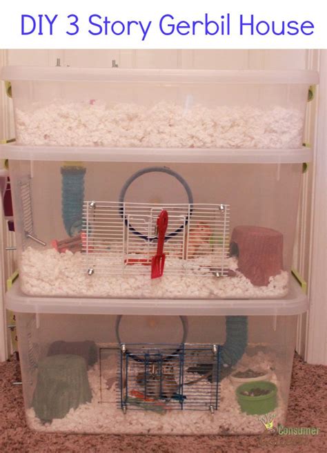 How To Diy Three Story Gerbil Cage Also Good For Hamsters Gerbil