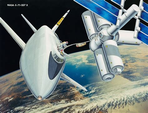 1971 Concept Art Early Space Shuttle And Space Station Concept Rspace