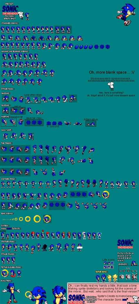 Sonic The Hedgehog The Moviesprite Sheet 25v By Hidrogeniuns On