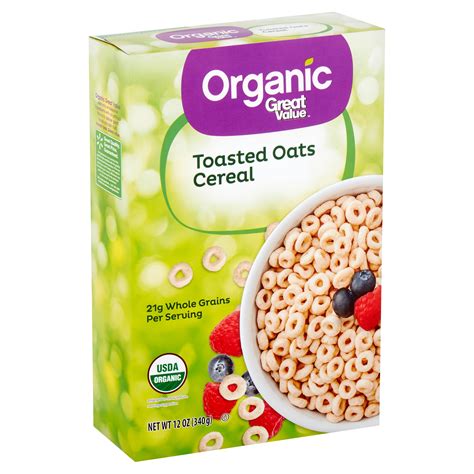 Great Value Organic Toasted Oats Cereal 12 Oz