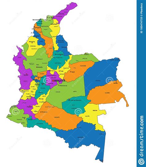 Colombia Political Map Vector Illustration 88029222