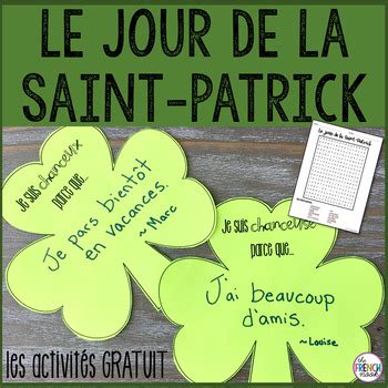 Le jour de la Saint-Patrick by The French Nook | TpT