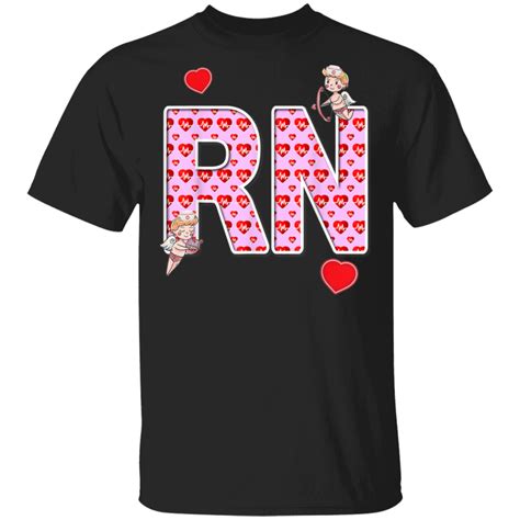 Rn Nurses Valentines Day Love Hearts Cupids G500 Gildan 5 3 Oz T Shirt