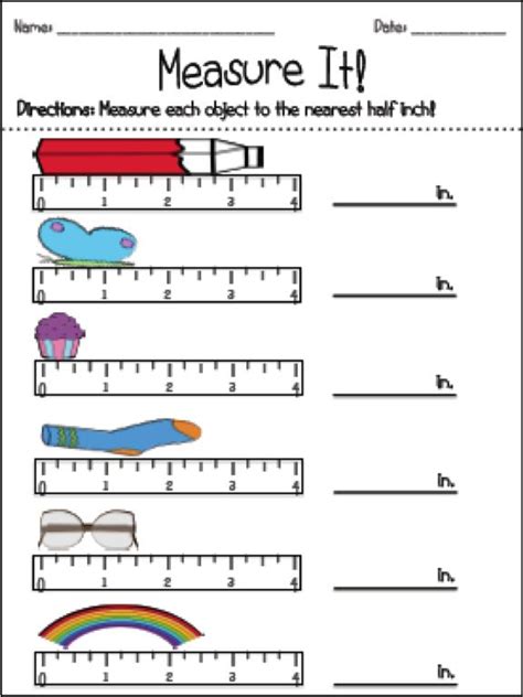 Measure In Inches Worksheet