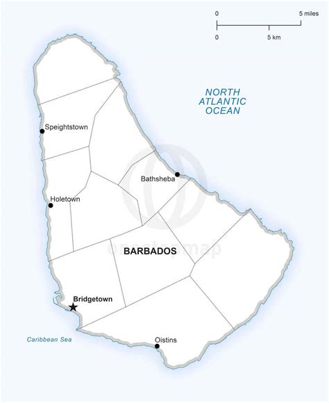 Vector Map Of Barbados Political One Stop Map