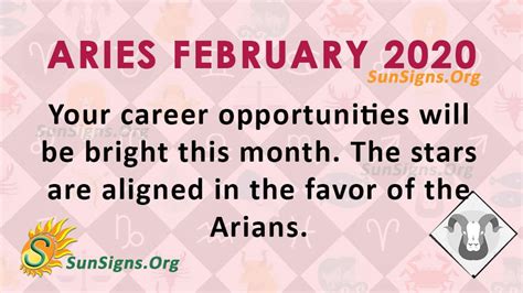 Aries February 2020 Monthly Horoscope Predictions Sunsignsorg