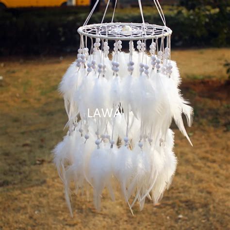 1pc Artistic New Fashion T Hot White Feather Dreamcatcher Wind