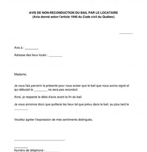 Sample Cover Letter Exemple De Lettre De Non Renouvellement De Bail My Xxx Hot Girl