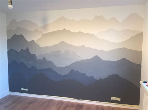 Mountain Wall Painting Landscape Wall Painting Mountain Mural