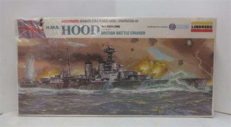 Older Lindberg Motorized Plastic Model Kit Of HMS Hood The WWII Battleship Scale