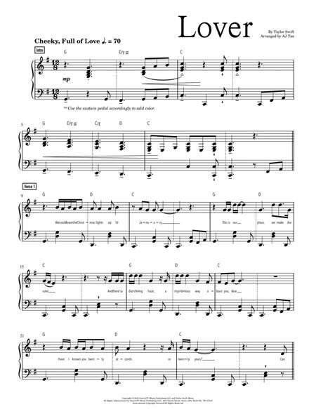 Lover By Jack Antinoff And Taylor Swift Digital Sheet Music For Score