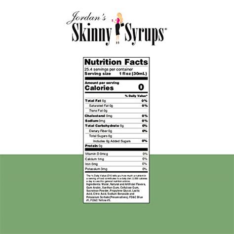 Jordanâ€™s Skinny Syrups Mint Chocolate Chip Sugar Free Flavoring Syrup 254 Ounce Bottle