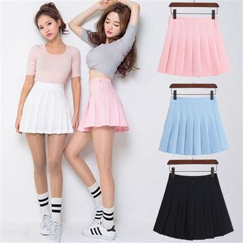 2017 new spring high waist ball pleated skirts harajuku denim skirts solid a line sailor skirt
