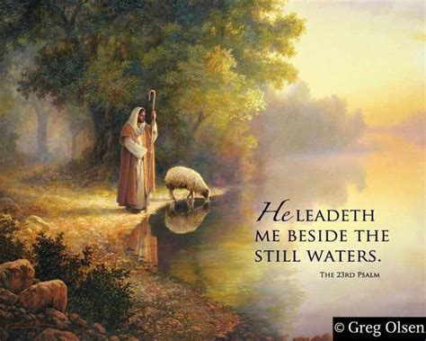 He Leadeth Me Beside The Still Waters 23rd Psalm Jesus Christ Painting