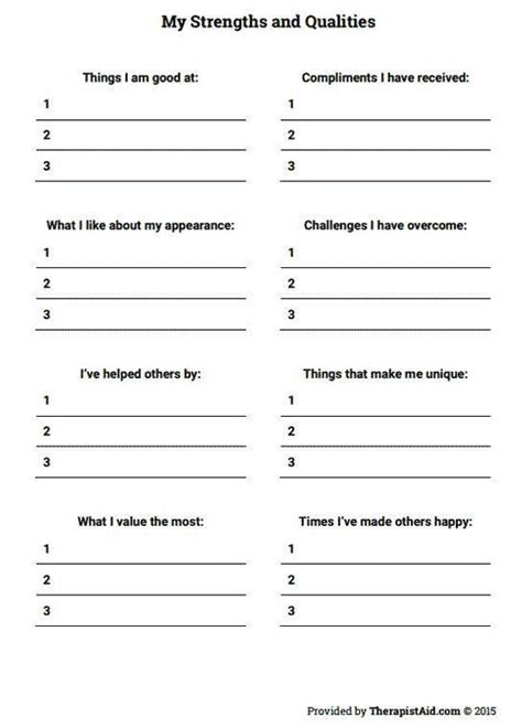 20 Printable Self Esteem Worksheets Printable Worksheet Template
