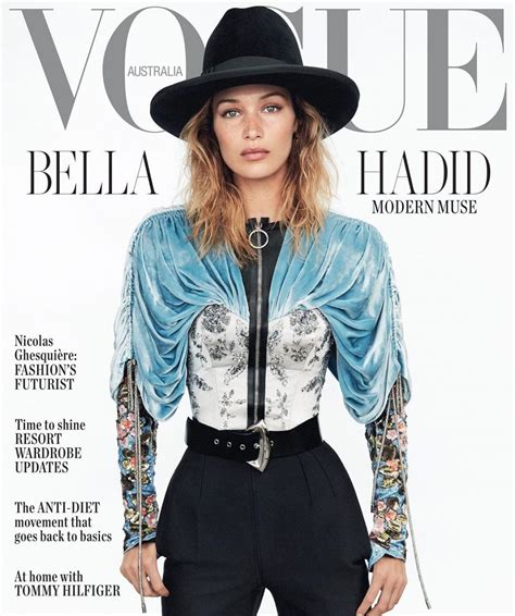 bella hadid on the cover of vogue magazine australia november 2019 hawtcelebs