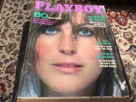 Playboy Magazine August Bo Derek Encore Nude Ronald Regan Very