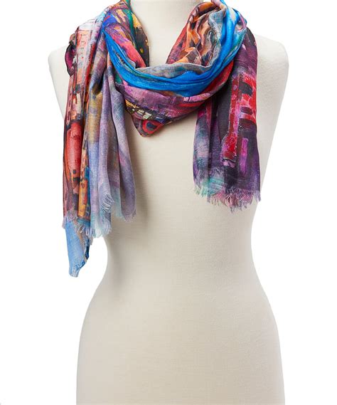 Oussum Long Women Scarfs Ladies Fashion Scarves Abstract Printed Neck Scarf For Women